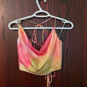 Dynamite Satin Going-Out Crop Tank